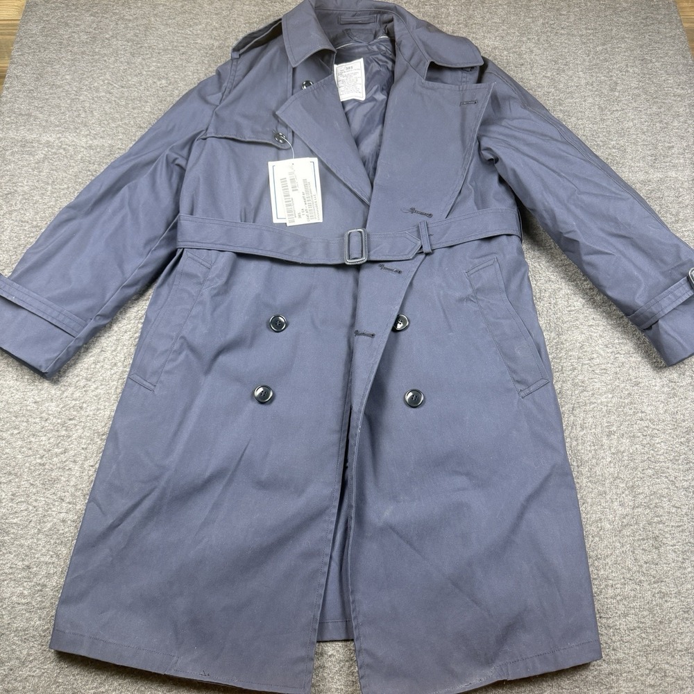 Air Force All Weather Coat Mens 38 S Blue Trench Removable Liner Defender US